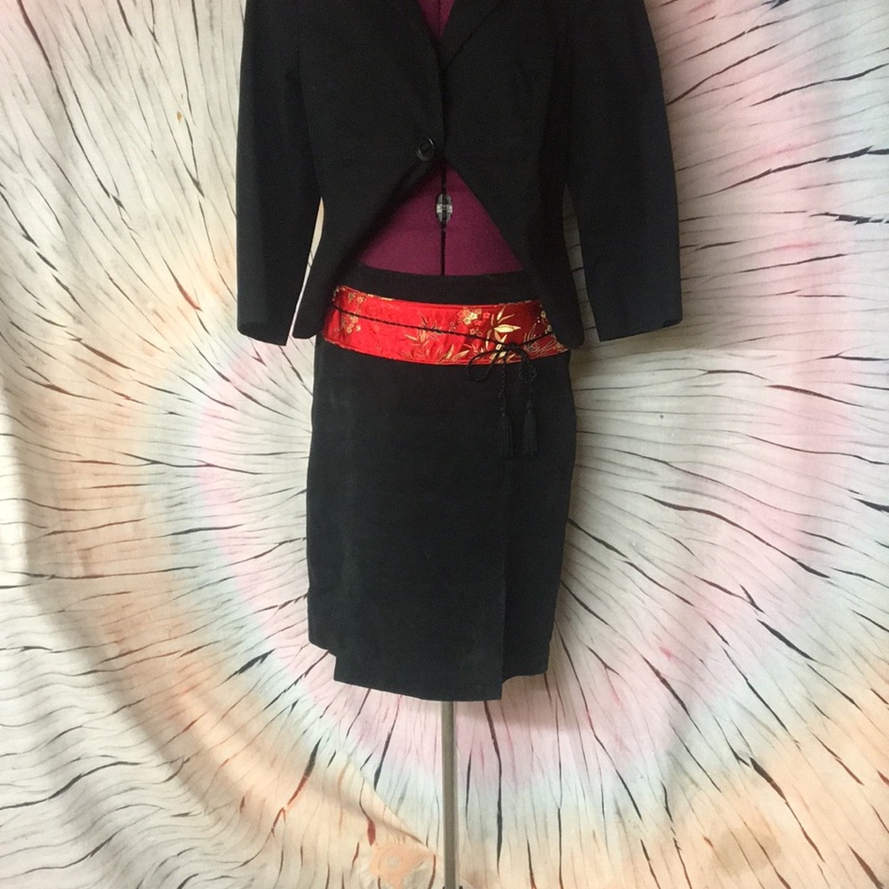 Black suede skirt